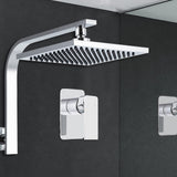 Cefito WELS 8 Rain Shower Head Set Bathroom Gooseneck Square Mixer Hand Held High Pressure Silver