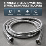 Cefito High-Pressure Shower Heads with Anti-burst 1.5m Hose & 304 S.S Rail, Ideal for Bathroom Upgrades and Pet Washing, 10 Inch Rain & 3-Function Combo