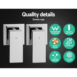 Cefito 10 Rain Shower Head Set Handheld Square High Pressure Twins Tap Chrome