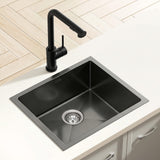 Cefito Stainless Steel Sink 44x44CM With Pull Out Mixer Tap Kitchen Basin Single Bowl Black - Cefito