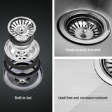 Cefito 34cm x 44cm Stainless Steel Kitchen Sink Under/Top/Flush Mount Silver - Cefito