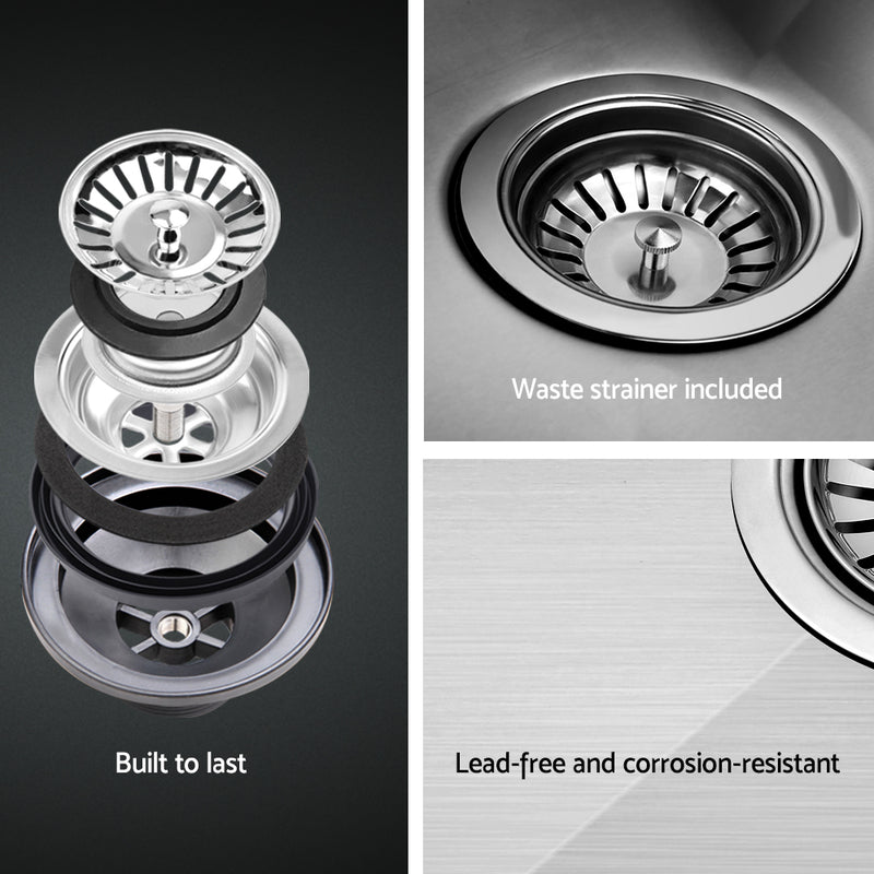 Cefito 34cm x 44cm Stainless Steel Kitchen Sink Under/Top/Flush Mount Silver - Cefito