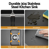 Cefito 68 x 45 x 21.5cm Kitchen Sink 304 Stainless Steel Bar Sink Millet Grain Water Basin Sink - Cefito
