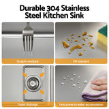 Cefito Kitchen Sink 304 Stainless Steel Bar Sink Millet Grain Water Basin Sink Silver - Cefito