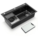 Cefito Kitchen Sink 304 Stainless Steel Bar Sink Millet Grain Water Basin Sink Black - Cefito