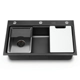 Cefito Kitchen Sink 304 Stainless Steel Bar Sink Millet Grain Water Basin Sink Black - Cefito