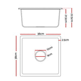 Cefito Kitchen Sink 38x38cm Granite Stone Sink Single Bowl Black - Cefito