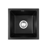 Cefito Kitchen Sink 38x38cm Granite Stone Sink Single Bowl Black - Cefito
