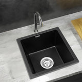 Cefito Kitchen Sink 38x38cm Granite Stone Sink Single Bowl Black - Cefito