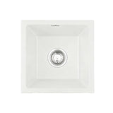 Cefito Kitchen Sink 38x38cm Granite Stone Sink Single Bowl White - Cefito