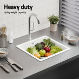 Cefito Kitchen Sink 45x45cm Granite Stone Sink Single Bowl White - Cefito