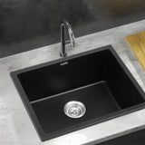 Cefito Kitchen Sink 55x45cm Granite Stone Sink Single Bowl Black - Cefito