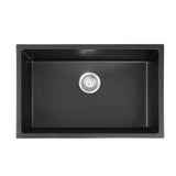 Cefito Kitchen Sink 70x45cm Granite Stone Sink Single Bowl Black - Cefito