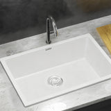 Cefito Kitchen Sink 70x45cm Granite Stone Sink Single Bowl White - Cefito