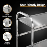 Cefito 2-Tier Stainless Steel Kitchen Trolley with Wheels 84x56x98cm - Cefito
