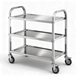 Cefito 3-Tier Stainless Steel Kitchen Trolley with Wheels 89X50X83cm - Cefito