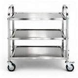 Cefito 3-Tier Stainless Steel Kitchen Trolley with Wheels 89X50X83cm - Cefito