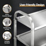 Cefito 3-Tier Stainless Steel Kitchen Trolley with Wheels 89X50X83cm - Cefito