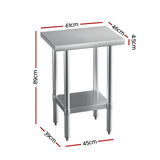 Cefito Stainless Steel Kitchen Benches Work Bench 610x457mm 432