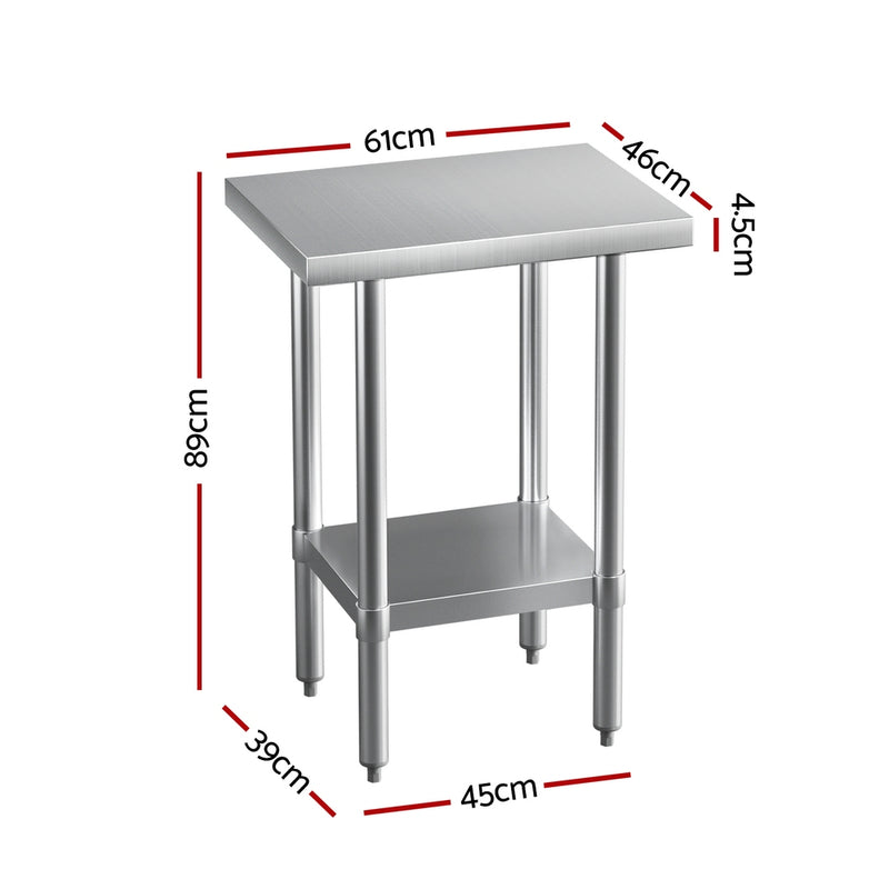 Cefito Stainless Steel Kitchen Benches Work Bench 610x457mm 432