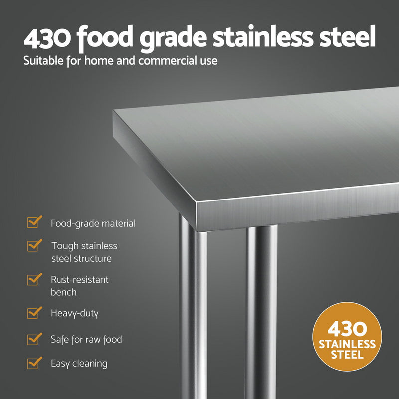 Cefito Stainless Steel Kitchen Benches Work Bench 910x610mm 434
