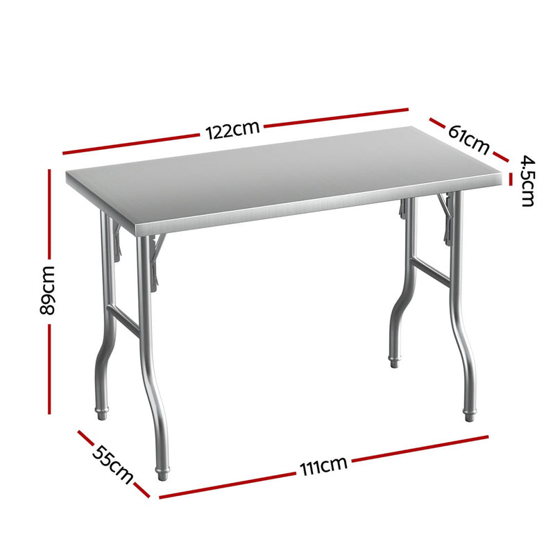 Cefito Stainless Steel Kitchen Benches Work Bench Food Foldable 432