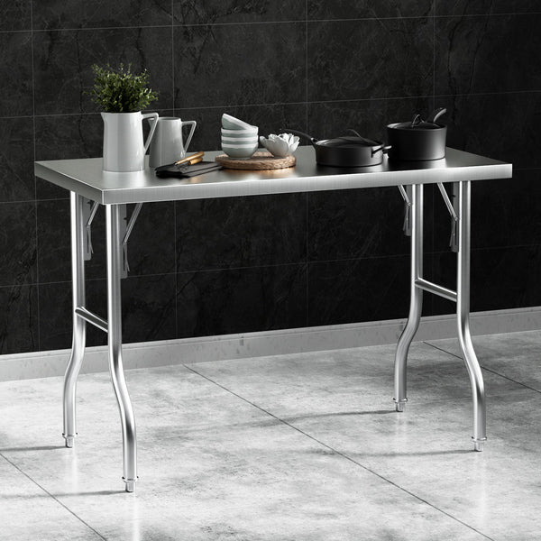 Cefito Stainless Steel Kitchen Benches Work Bench Food Foldable 431