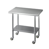 Cefito Stainless Steel Kitchen Benches Work Bench Wheels 91X61CM 433