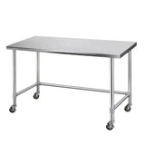 Cefito 1524x762mm Stainless Steel Kitchen Bench w/ Splashback Work Table Prep Bench Commercial 430 - Cefito