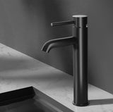 Cefito Bathroom Basin Mixer Tap Round Tall Faucet Vanity Laundry Black - Cefito