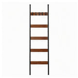 Cefito 5-Tier Blanket Ladder for Bathroom, Quilt Rack with Hooks & Anti-Tip- Black - Cefito