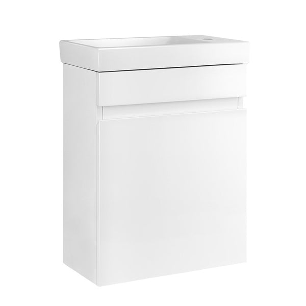 Cefito 400mm Bathroom Vanity Basin Cabinet Sink Storage Wall Hung Ceramic Basins Wall Mounted White - Cefito