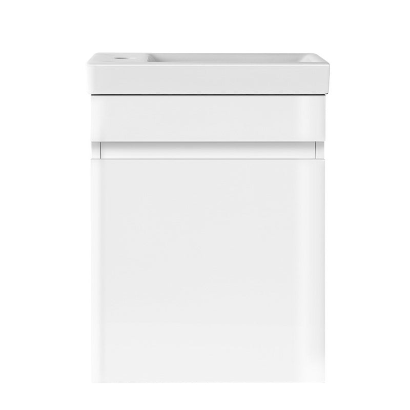 Cefito 400mm Bathroom Vanity Basin Cabinet Sink Storage Wall Hung Ceramic Basins Wall Mounted White - Cefito