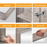 Cefito Bathroom Mirror Cabinet Vanity Medicine Shave Wooden Natural 600mm x720mm - Cefito