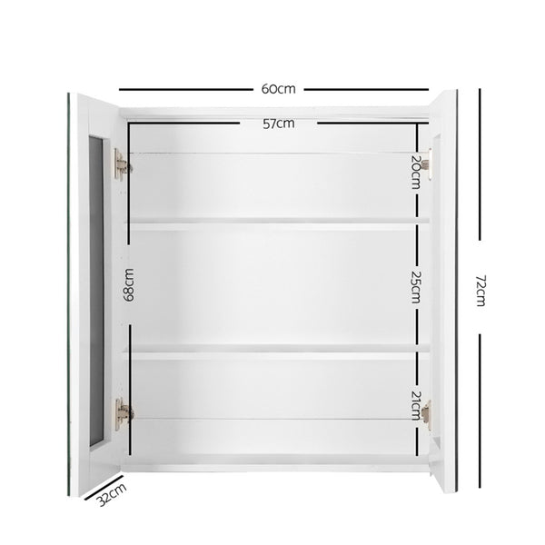 Cefito Bathroom Vanity Mirror with Storage Cabinet - White - Cefito