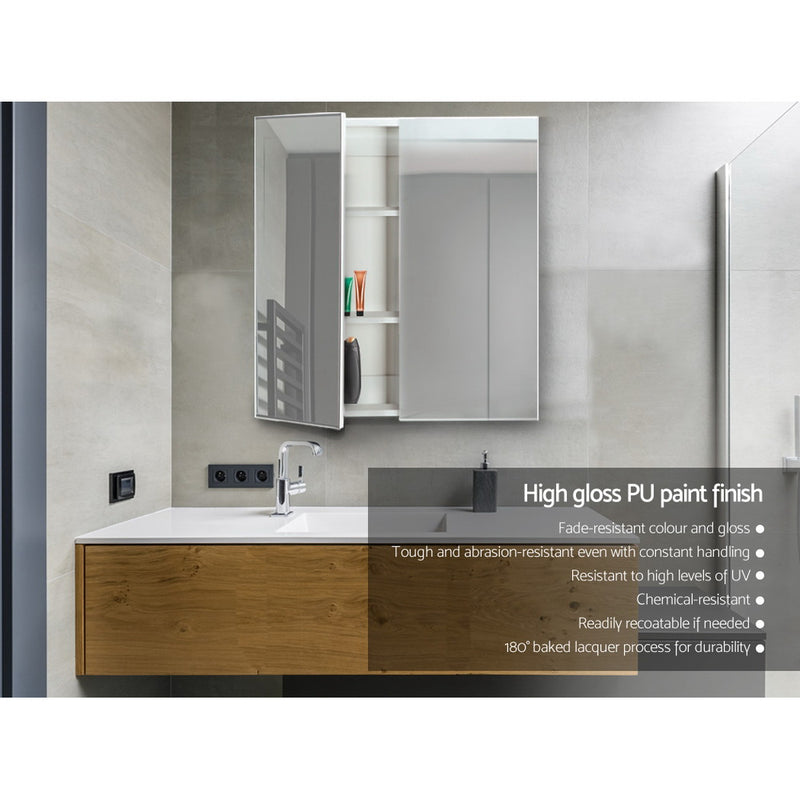 Cefito Bathroom Vanity Mirror with Storage Cabinet - White - Cefito