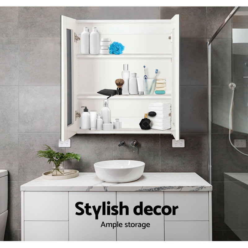 Cefito Bathroom Vanity Mirror with Storage Cabinet - White - Cefito