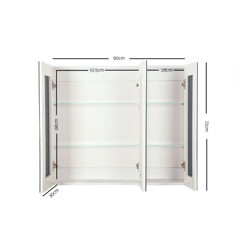Cefito Bathroom Vanity Mirror with Storage Cabinet - White - Cefito
