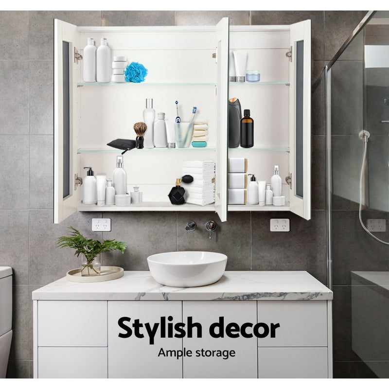 Cefito Bathroom Vanity Mirror with Storage Cabinet - White - Cefito