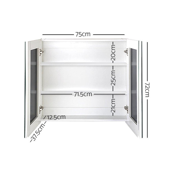 Cefito Bathroom Vanity Mirror with Storage Cabinet - White - Cefito