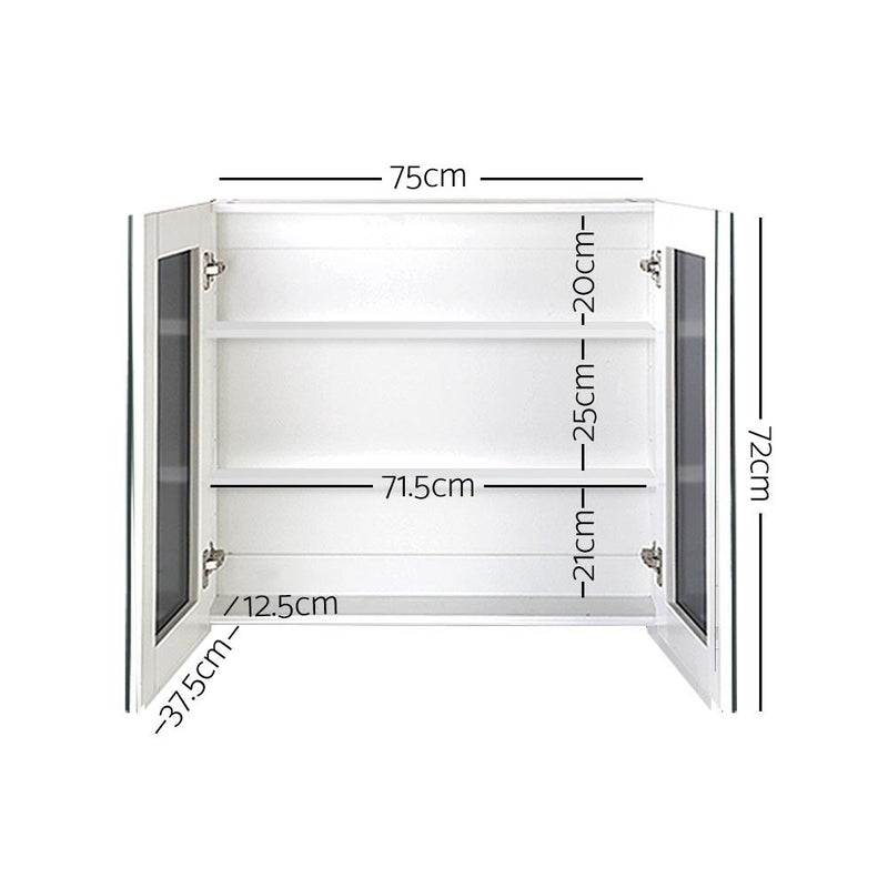 Cefito Bathroom Vanity Mirror with Storage Cabinet - White - Cefito