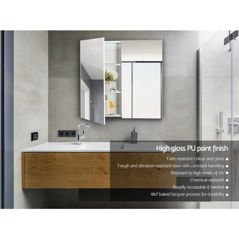 Cefito Bathroom Vanity Mirror with Storage Cabinet - White - Cefito