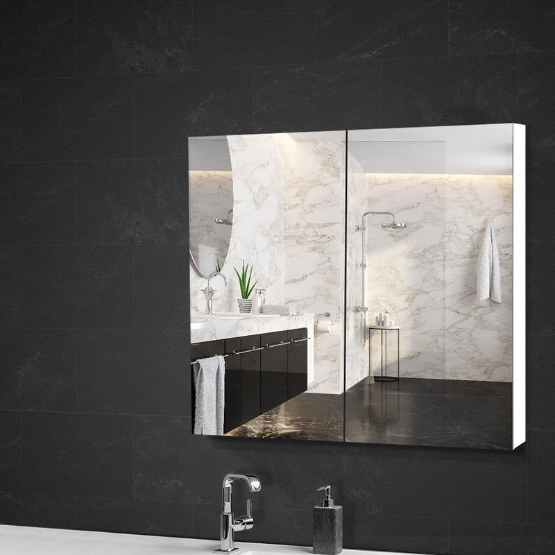Cefito Bathroom Vanity Mirror with Storage Cabinet - White - Cefito
