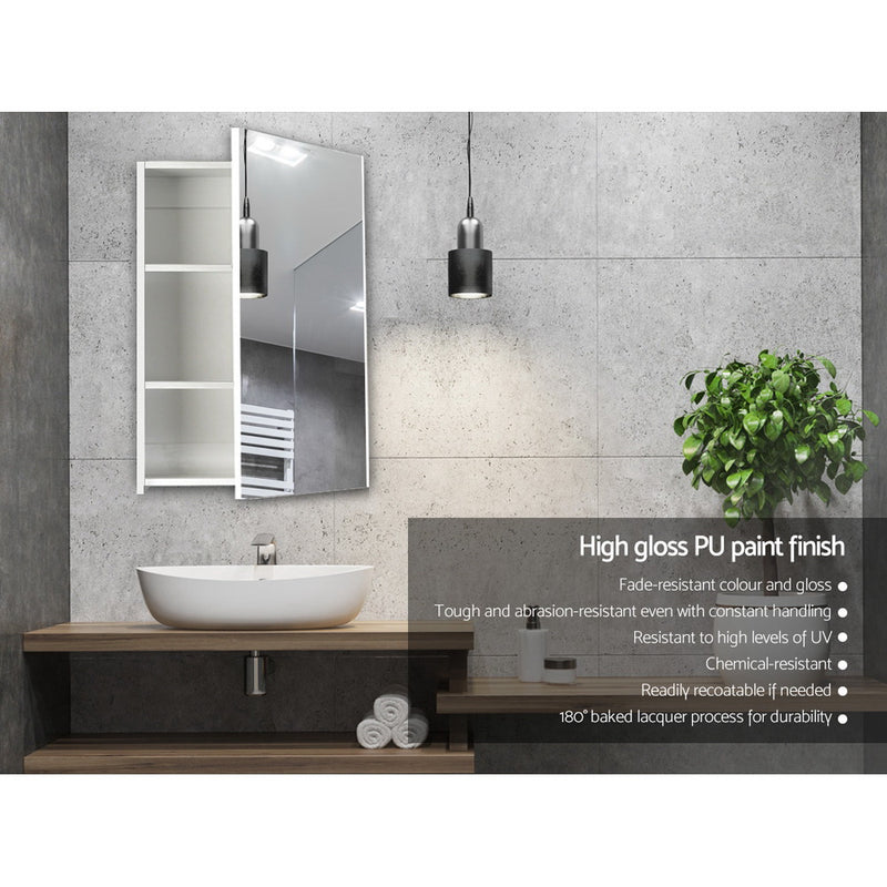 Cefito Bathroom Vanity Mirror with Storage Cabinet - White - Cefito