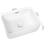 Cefito Ceramic Rectangle Sink Bowl - White - Cefito