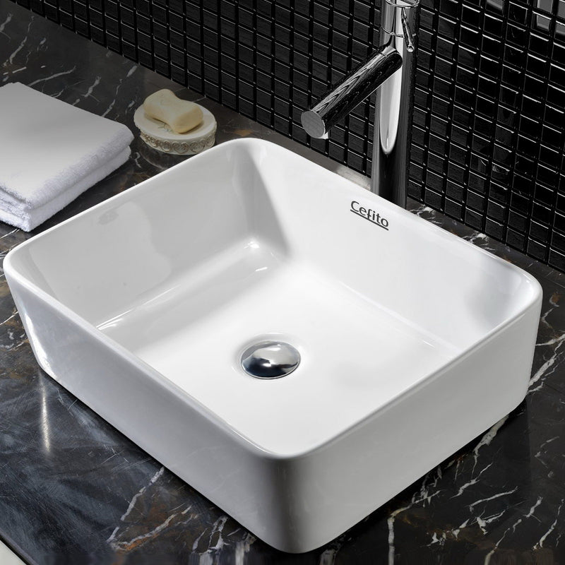 Cefito Ceramic Rectangle Sink Bowl - White - Cefito