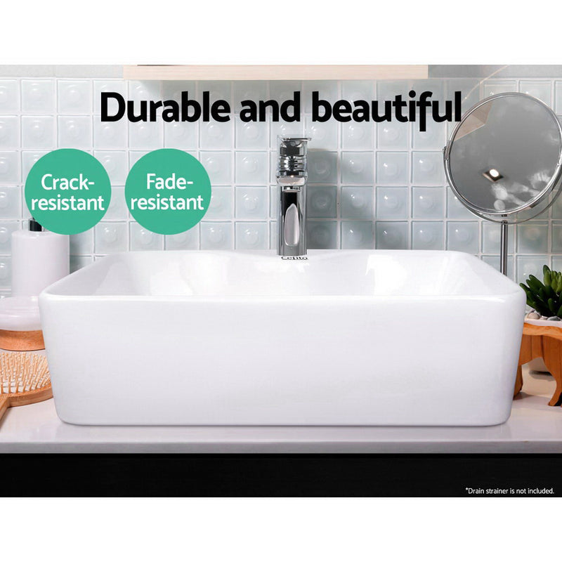 Cefito Ceramic Rectangle Sink Bowl White