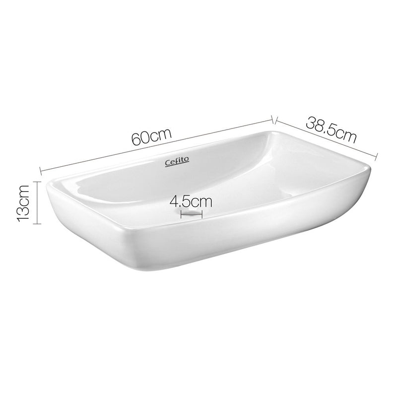 Cefito Ceramic Rectangle Sink Bowl White
