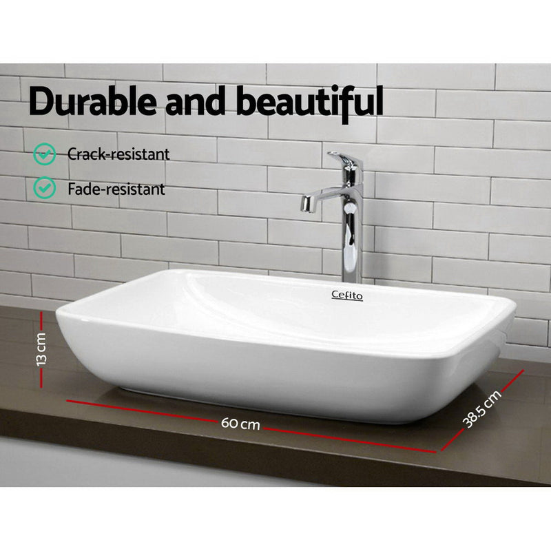 Cefito Ceramic Rectangle Sink Bowl White