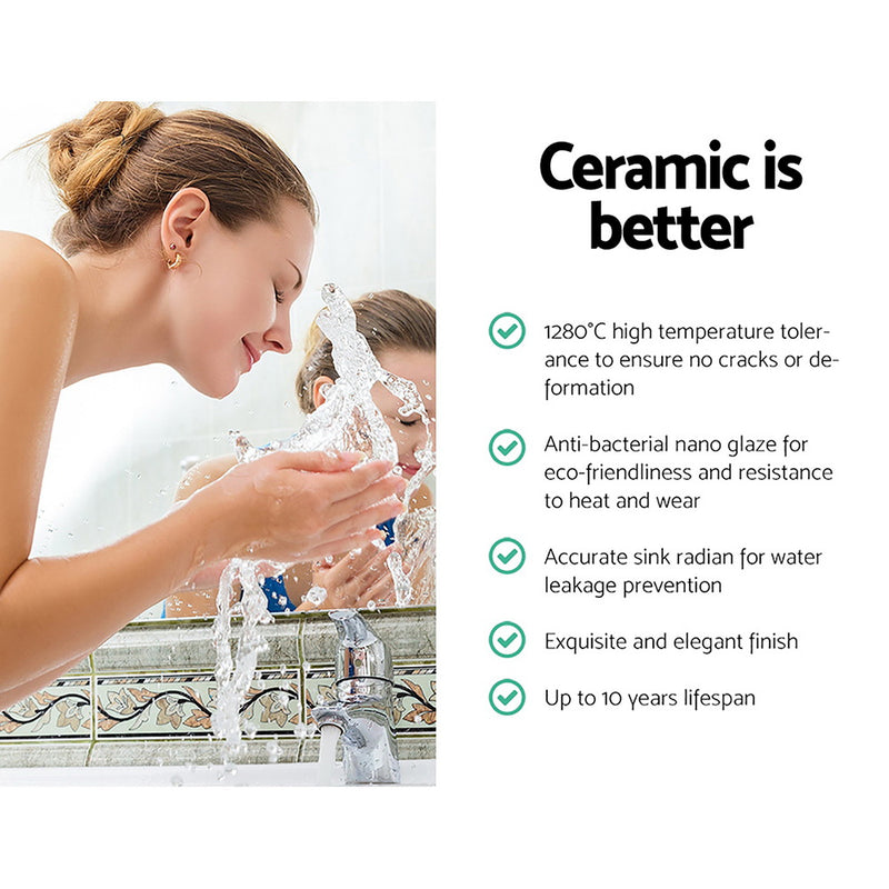 Cefito Ceramic Rectangle Sink Bowl - White - Cefito